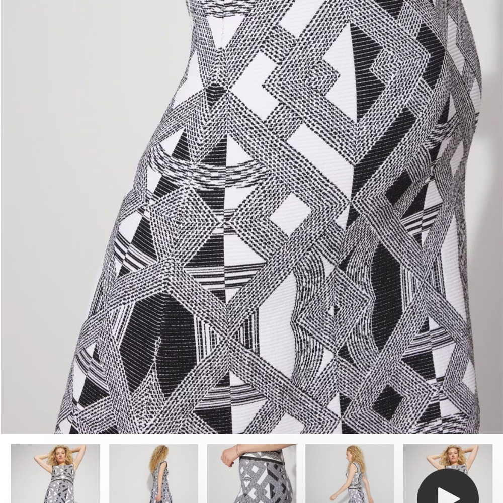White House Black Market Monochrome A-Line Skirt - Picture 2 of 3